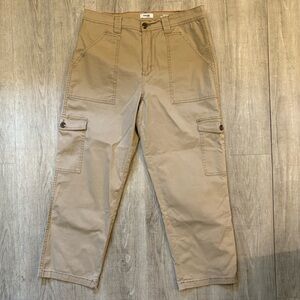 Kensie Jeans Tan Cargo Pants The Ella High Rise Straight 12 NEW